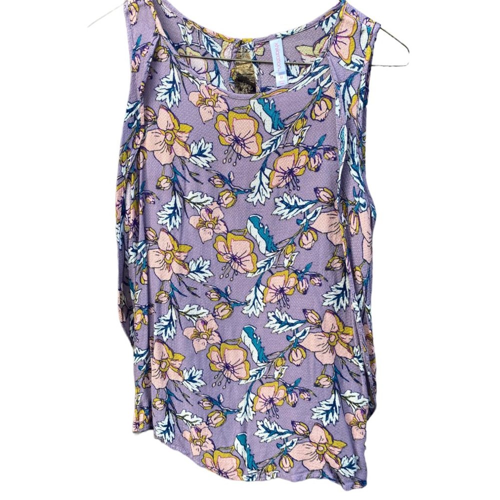 Xhilaration Boho light purple floral flowy tank‎ top size M